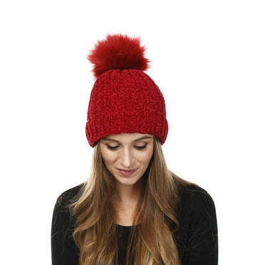 KBETHOS Womens Winter Warm Thick Oversize Cable Knitted Beaine Hat with Pom Pom 